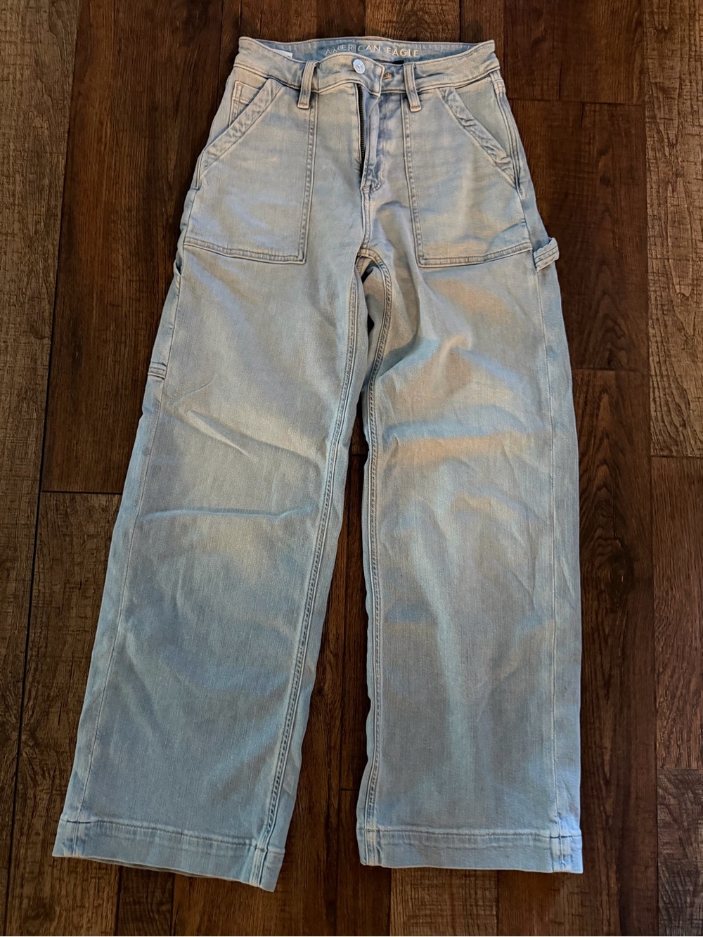 American Eagle Outfitters Light Blue Wide Leg Carpenter Jeans